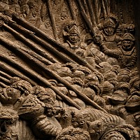 Post Medieval Walnut Relief Panel Depicting The Victory of Maximilian I and Henry VIII Over the French at The Battle of The Spurs