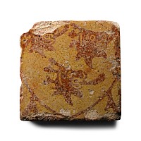 Medieval Glazed Floor Tile with Three Lions