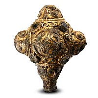 'The Kelling' Anglo-Saxon Gilt Bronze Jewelled Ball Pinhead
