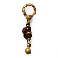 Viking Age Gold Pendant with Natural Garnets