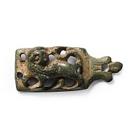 Medieval Gilt Bronze Mount with Lion