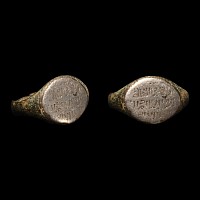 Western Asiatic Silver and Bronze Epigraphic Charm Ring