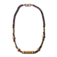 Mesopotamian Amethyst and Gold Bead Necklace