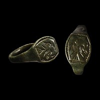 Medieval Bronze Ring with Bird