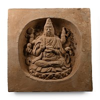 Chinese Song Terracotta Tile with Deity
