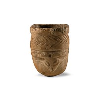 Mesopotamian Stone Double Kohl Pot with Animal Motifs