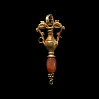 Hellenistic Gold Dolphin Amphora Pendant