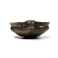 Bronze Age Decorated Bowl with Loop Handle