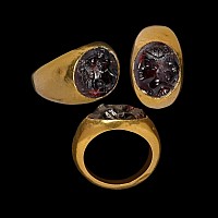 Hellenistic Gold Ring with Artemis Gemstone