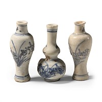 Ca Mau Cargo Shipwreck Glazed Blue and White Miniature Vessel Group
