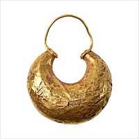Eastern Greek Gold Hoop Earring