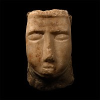 South Arabian Alabaster Head of a Man