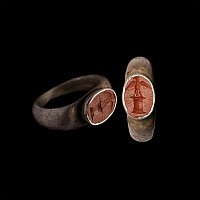 Roman Eagle Jasper Gemstone in Silver Ring
