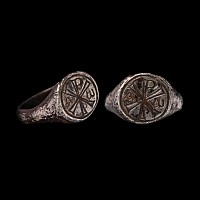 Post Medieval Silver Ring with Chi Rho