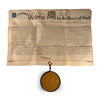 Victorian Boxed Cigar Machine Patent with Royal Seal