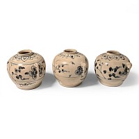 Hoi An Cargo Shipwreck Glazed Blue and White Jarlet Group