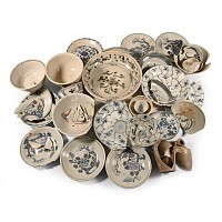 Box of Broken Glazed Shipwreck Pottery