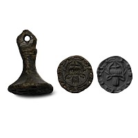 Medieval Bronze Seal Matrix with Stag's Head