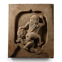 Chinese Song Terracotta Tile with Armoured Warrior