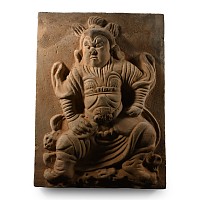 Chinese Song Terracotta Tile with Standing Warrior