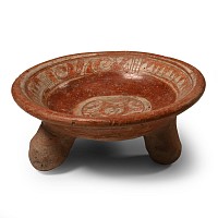 Pre-Columbian Aztec Rattle-Legged Tripod Bowl