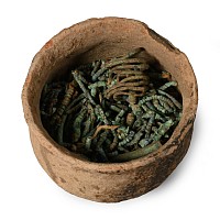 Viking Period Bronze Necklace Bead and Ring Hoard Group