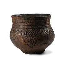 Stone Age Decorated Corded Ware Ceramic Vessel