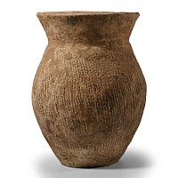 Chinese Textured Buff Ware Jar