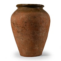 Large Medieval Green Glazed Terracotta Jar