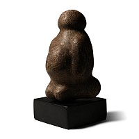 Large Stone Age Polished Kneeling Pregnant Goddess Idol