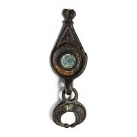 Romano-British Enamelled Bronze Military Lunar Horse Harness Pendant and Hanger