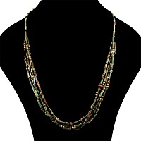 Egyptian Multi-Stranded Mummy Bead Necklace