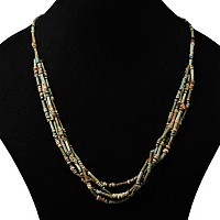 Egyptian Multi-Stranded Mummy Bead Necklace