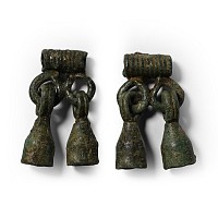 Viking Age Bronze Double Bell Pendant Group