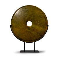 Colossal Chinese Green Serpentine Bi Disc