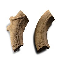 Roman Terracotta Mortarium Fragments with Maker's Stamps in Tabula Ansata