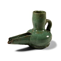 Medieval Period Turquoise Glazed Oil Lamp