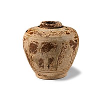 South East Asian Sawankhalok Glazed Decorated Vase