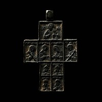 Byzantine Bronze Pendant with Saints