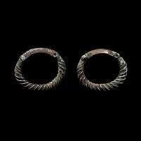 Neo-Elamite Silver Hinged Bracelet Pair