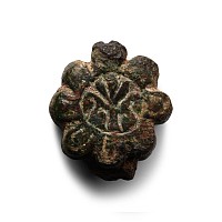 Medieval Enamelled Bronze Dagger Pommel