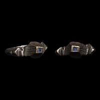 Byzantine Silver Ring with Blue Spinel Cabochon
