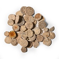 Egyptian Limestone 'Floral' Inlay Group