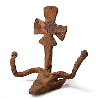 Byzantine Iron Bull-Head Attachment with Cross