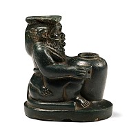 Egyptian Green Jasper Bes Cosmetic Pot