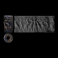 Early Dynastic Lapis Lazuli Master of Animals Type Cylinder Seal