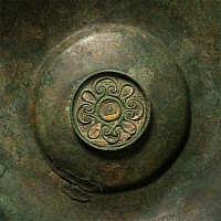 High-Status 'Ryedale' Anglo-Saxon Bronze Hanging Bowl with Enamelled Chip-Carved Mounts