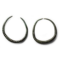 Bronze Age Ribbed Earring Pair