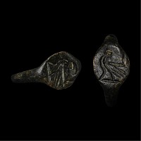 Roman Bronze Ring with Bird