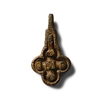 Medieval Knight's Enamelled Gilt Bronze Heraldic Horse Harness Pendant